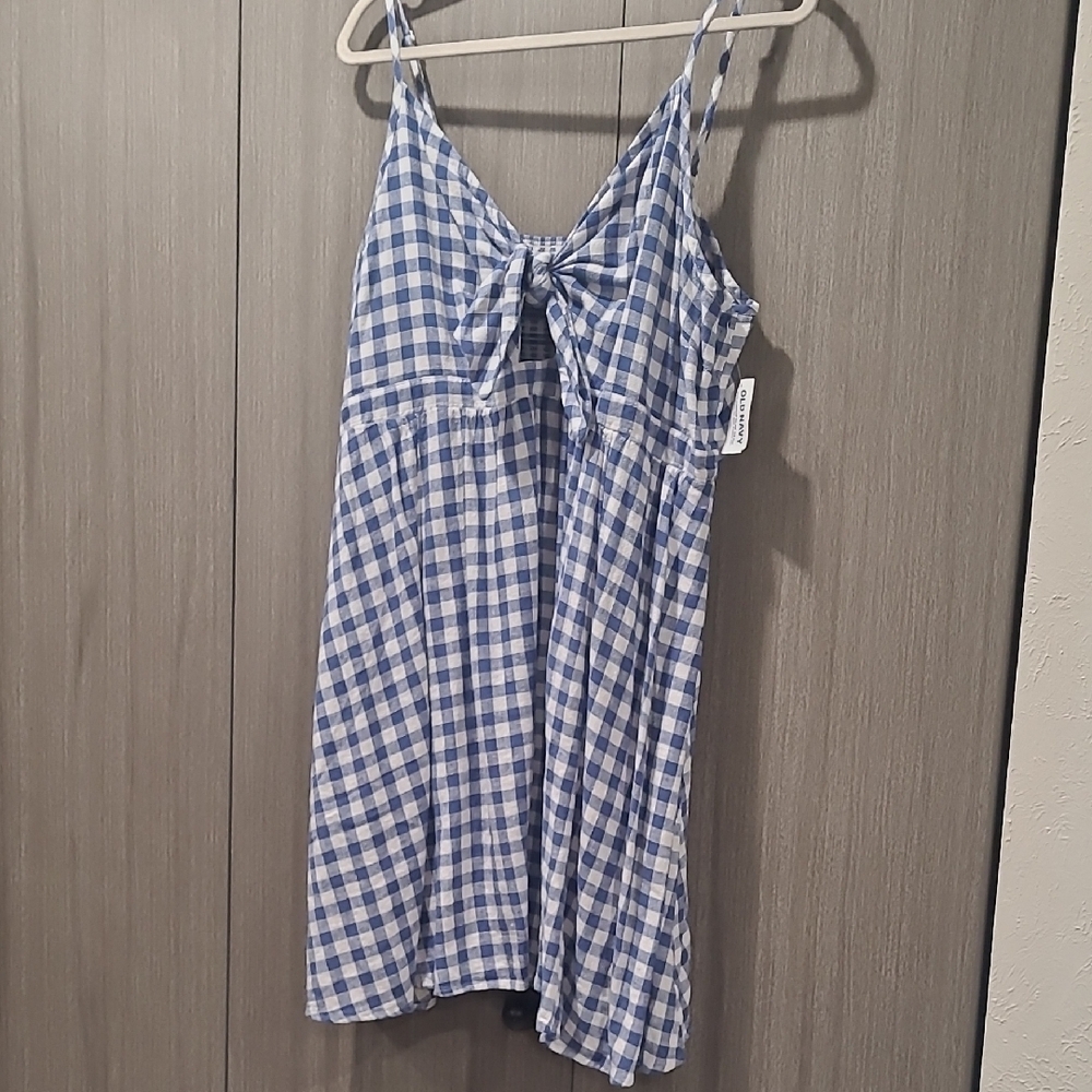 Blue and White Gingham Dress